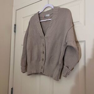 Free People Taupe Knit Cardigan